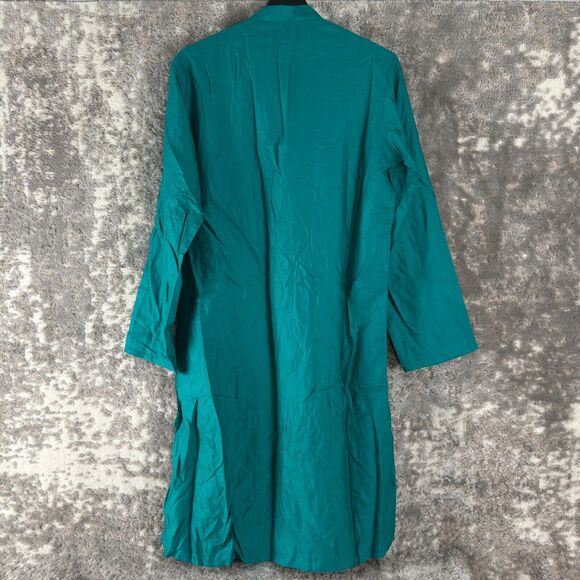 Fabindia Sz XS Slim Fit Silk Viscose Blend Striped Button Shift Midi Dress Teal - Picture 3 of 9